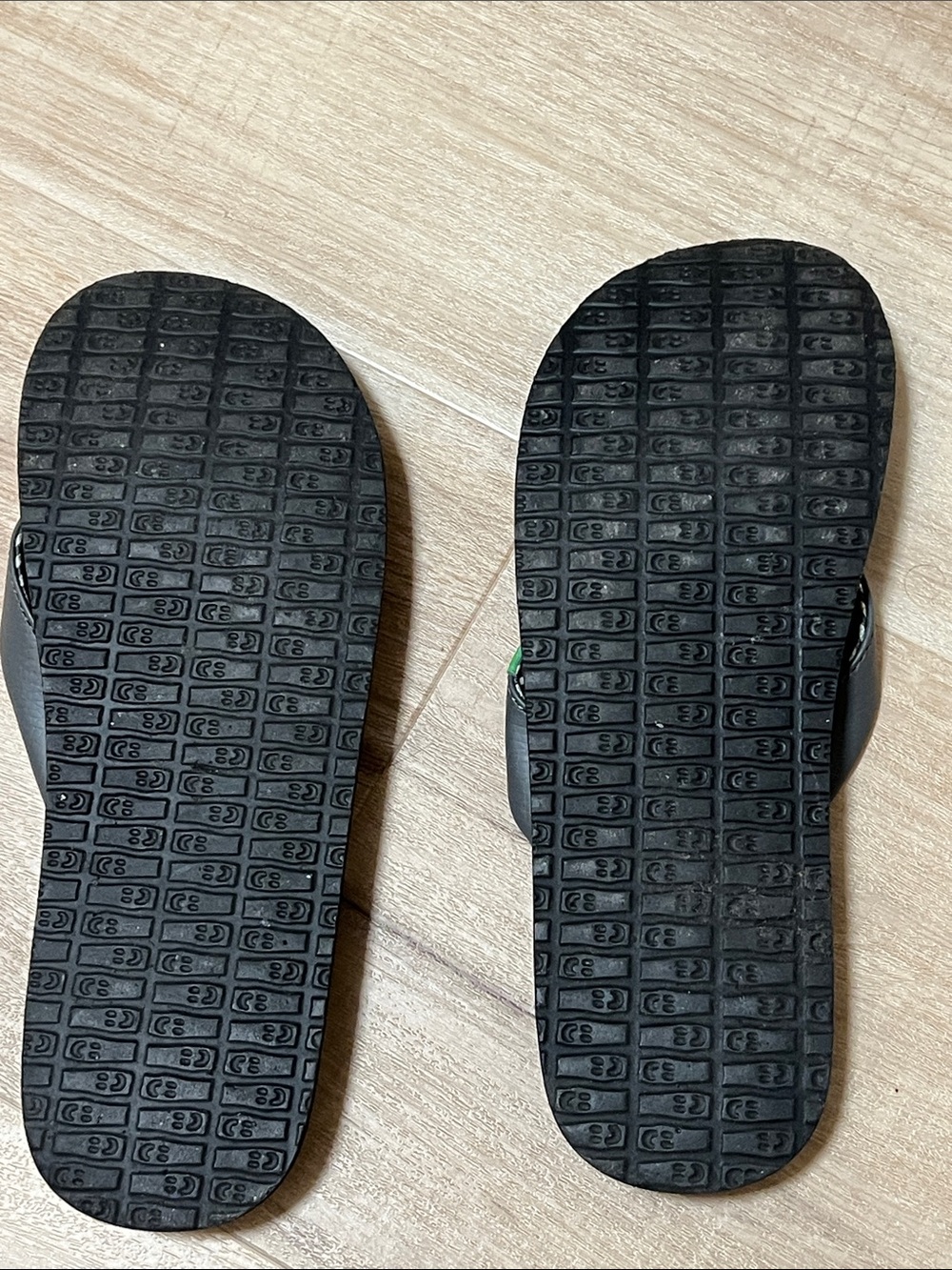 Sanuk Black and Gray Women's Flip Flop Sandals - Picture 2 of 2